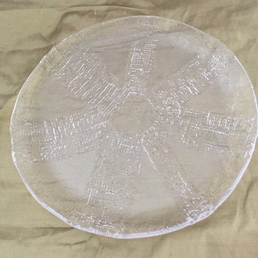 Serving glass frosted dish. Foster